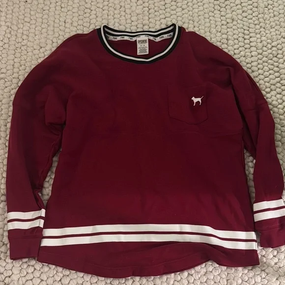 Victoria's Secret PINK Red and Black Trim Top - Picture 1 of 4